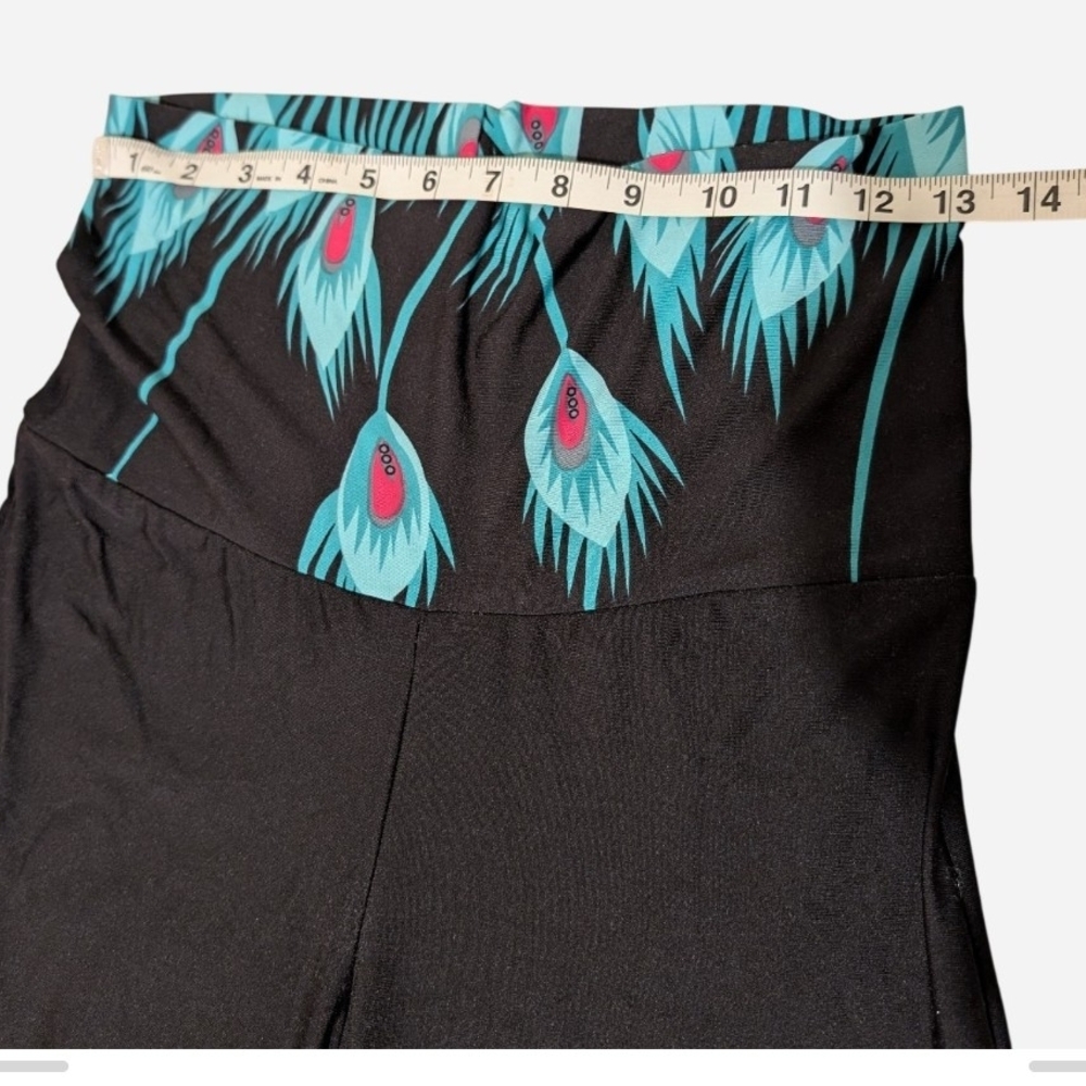 Pre-owned White Mark Vibrant Feather Pattern Pants - Picture 3 of 8